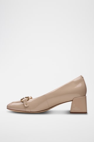 Zapatos de piel de charol de tacón Nyta45 - Beige