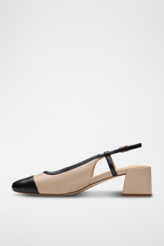 Zapatos de piel de tacón Nyta45 - Beige