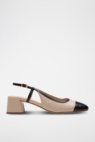 Zapatos de piel de tacón Nyta45 - Beige