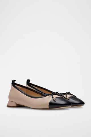 Bailarinas de piel Ubree15 - Beige