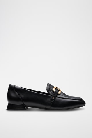 Mocasines de piel de tacón Ubree15 - Negro