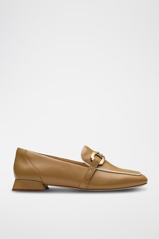Mocasines de piel de tacón Ubree15 - Camel