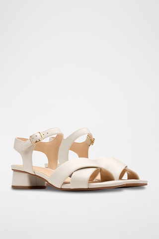 Sandalias de piel de tacón Serina35 - Crema