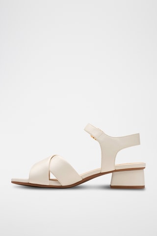 Sandalias de piel de tacón Serina35 - Crema