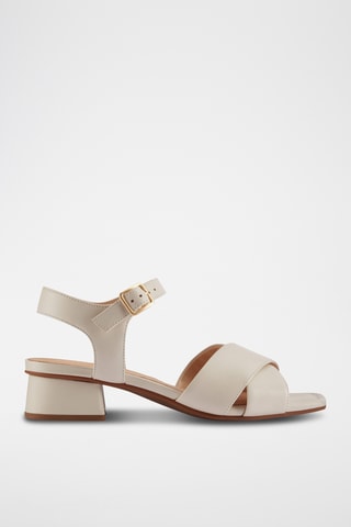 Sandalias de piel de tacón Serina35 - Crema