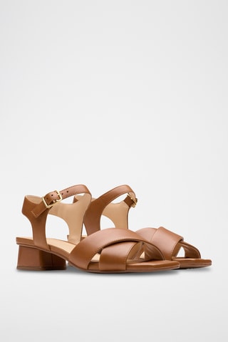 Sandalias de piel de tacón Serina35 - Marrón
