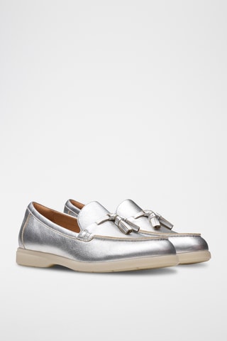 Mocasines de piel Narini - Plateado