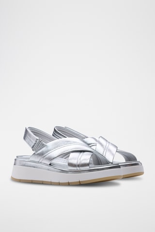Sandalias de piel con plataforma Tuscan - Plateado