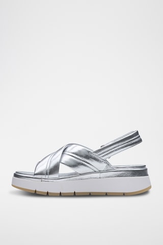 Sandalias de piel con plataforma Tuscan - Plateado