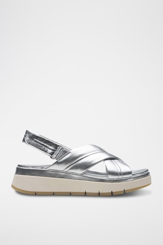 Sandalias de piel con plataforma Tuscan - Plateado