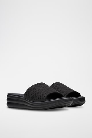 Sandalias de piel de cuña Drift - Negro