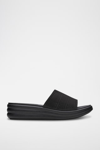 Sandalias de piel de cuña Drift - Negro