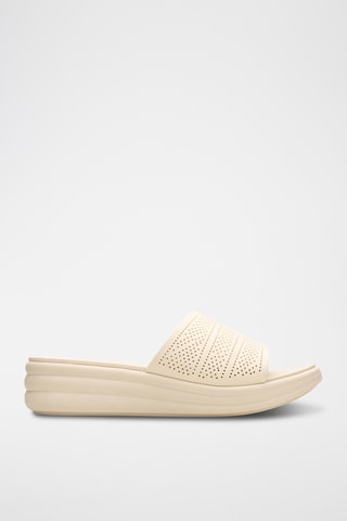Sandalias de piel de cuña Drift - Crema