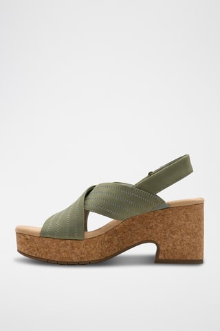 Sandalias de nobuk de tacón Nerisa - Verde