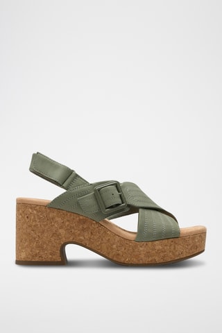 Sandalias de nobuk de tacón Nerisa - Verde