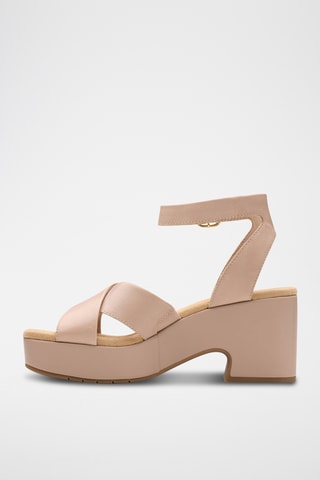 Sandalias de piel de tacón Nerisa - Beige