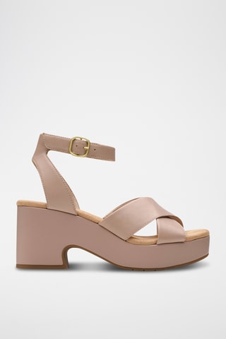 Sandalias de piel de tacón Nerisa - Beige