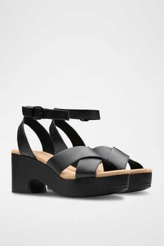 Sandalias de piel de tacón Nerisa - Negro