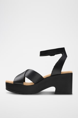 Sandalias de piel de tacón Nerisa - Negro