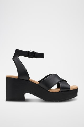 Sandalias de piel de tacón Nerisa - Negro