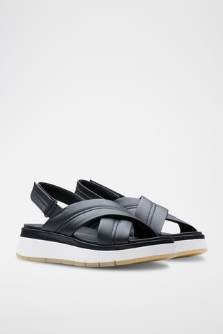 Sandalias de piel con plataforma Tuscan - Negro