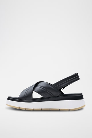 Sandalias de piel con plataforma Tuscan - Negro