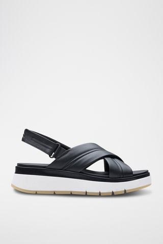 Sandalias de piel con plataforma Tuscan - Negro