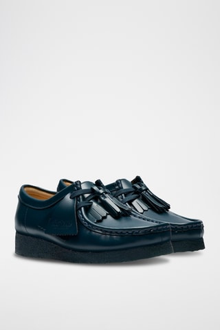 Mocasines de piel de cuña Wallabee. - Azul marino