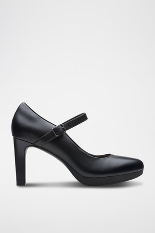 Babies de piel de tacón con plataforma Ambyr - Negro
