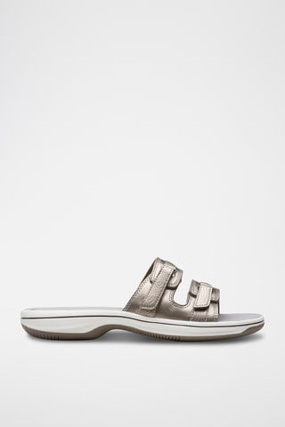 Sandalias de piel de cuña Brinkley - Beige