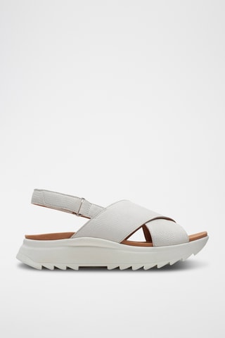 Sandalias de piel con plataforma DashLite - Blanco