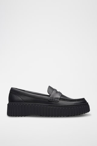 Mocasines de piel con plataforma Torhill - Negro