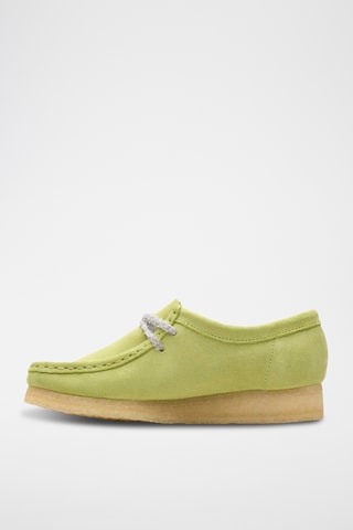 Mocasines de nobuk de cuña Wallabee. - Verde claro