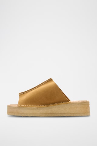 Sandalias de nobuk con plataforma Wedge - Marrón