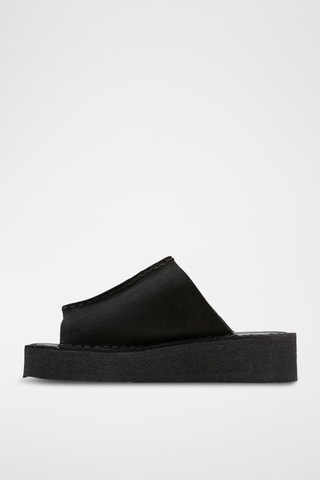 Sandalias de nobuk con plataforma Wedge - Negro