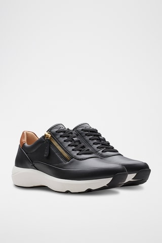 Zapatillas de piel de cuña Tivoli - Negro