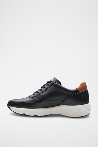 Zapatillas de piel de cuña Tivoli - Negro