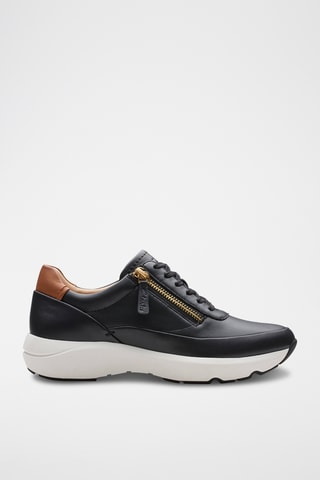Zapatillas de piel de cuña Tivoli - Negro