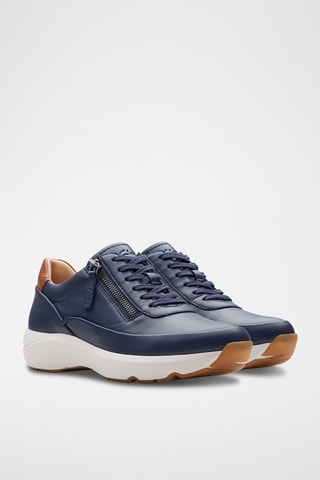 Zapatillas de piel de cuña Tivoli - Azul