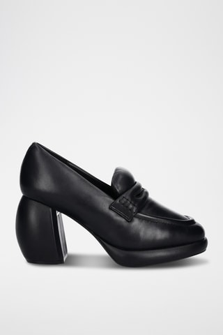 Mocasines de piel con plataforma CUR - Negro