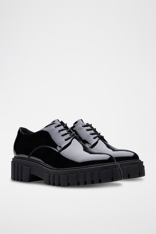 Derbies de piel con plataforma Page - Negro