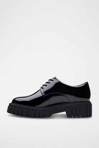 Derbies de piel con plataforma Page - Negro