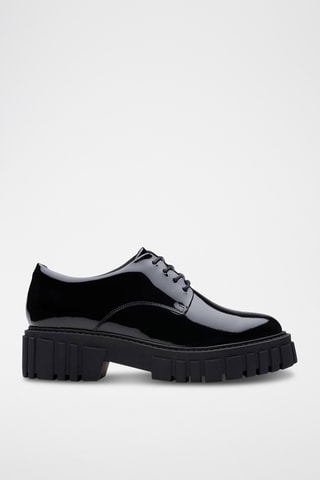 Derbies de piel con plataforma Page - Negro