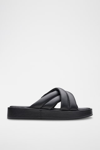 Sandalias de piel con plataforma Alda - Negro
