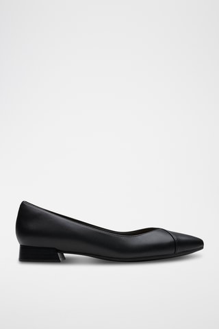 Bailarinas de piel de tacón Natalyn - Negro
