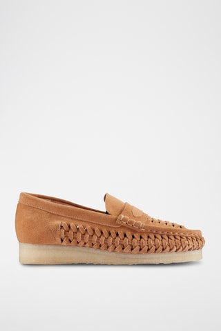 Mocasines de nobuk de cuña WBLoaferWeave. - Marrón claro
