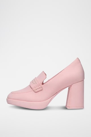 Mocasines de piel con plataforma CUR - Rosa