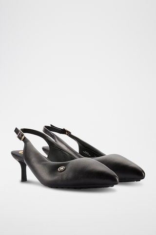 Zapatos de piel de tacón CUR - Negro