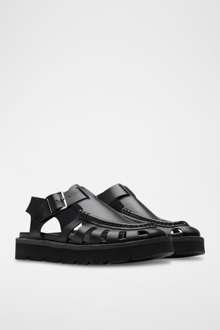 Sandalias de piel con plataforma Meadow - Negro