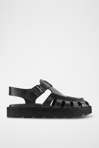 Sandalias de piel con plataforma Meadow - Negro